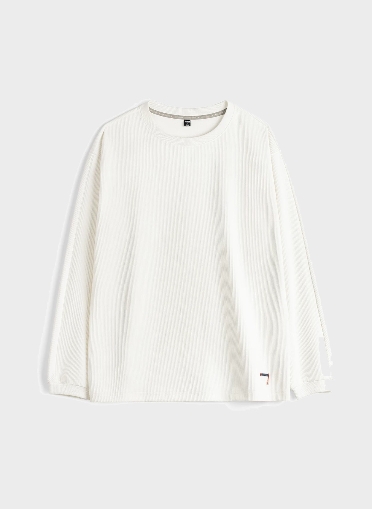 Knit in white, flat product view