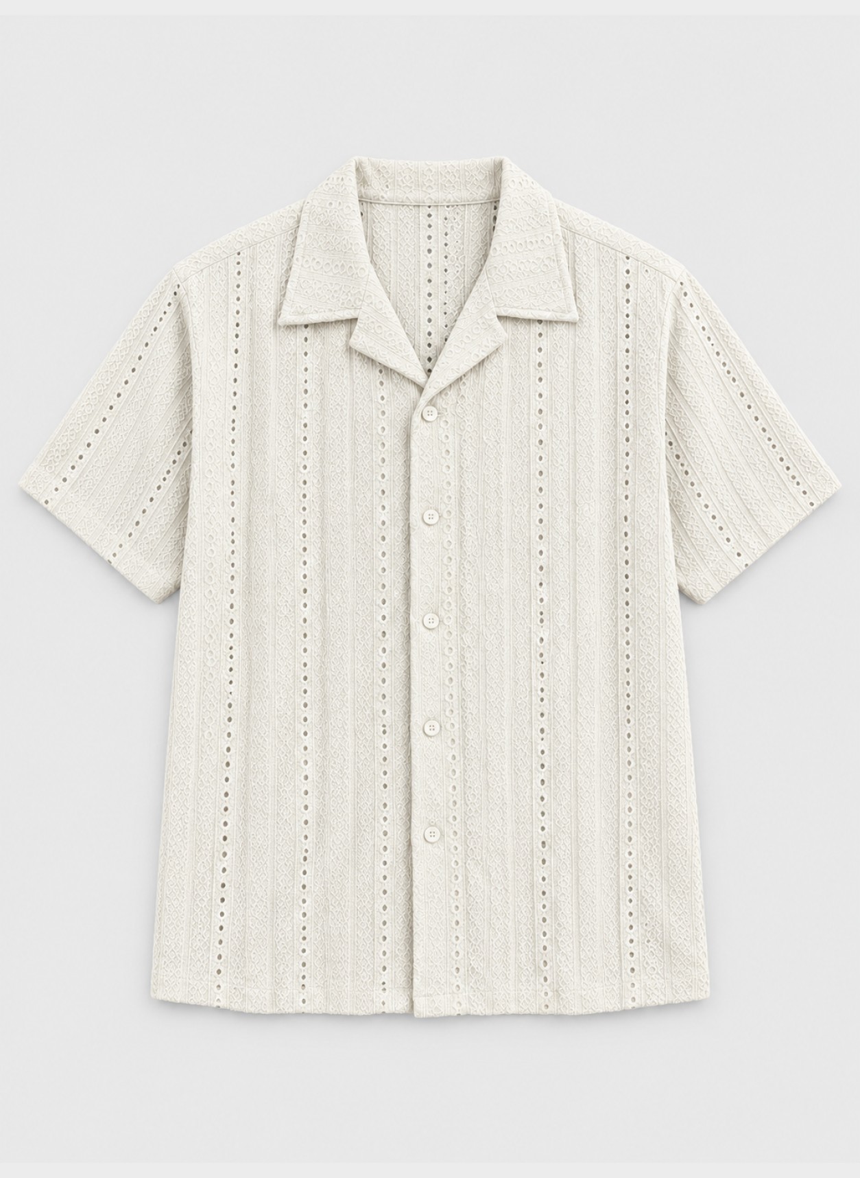Garment in white, flat product view
