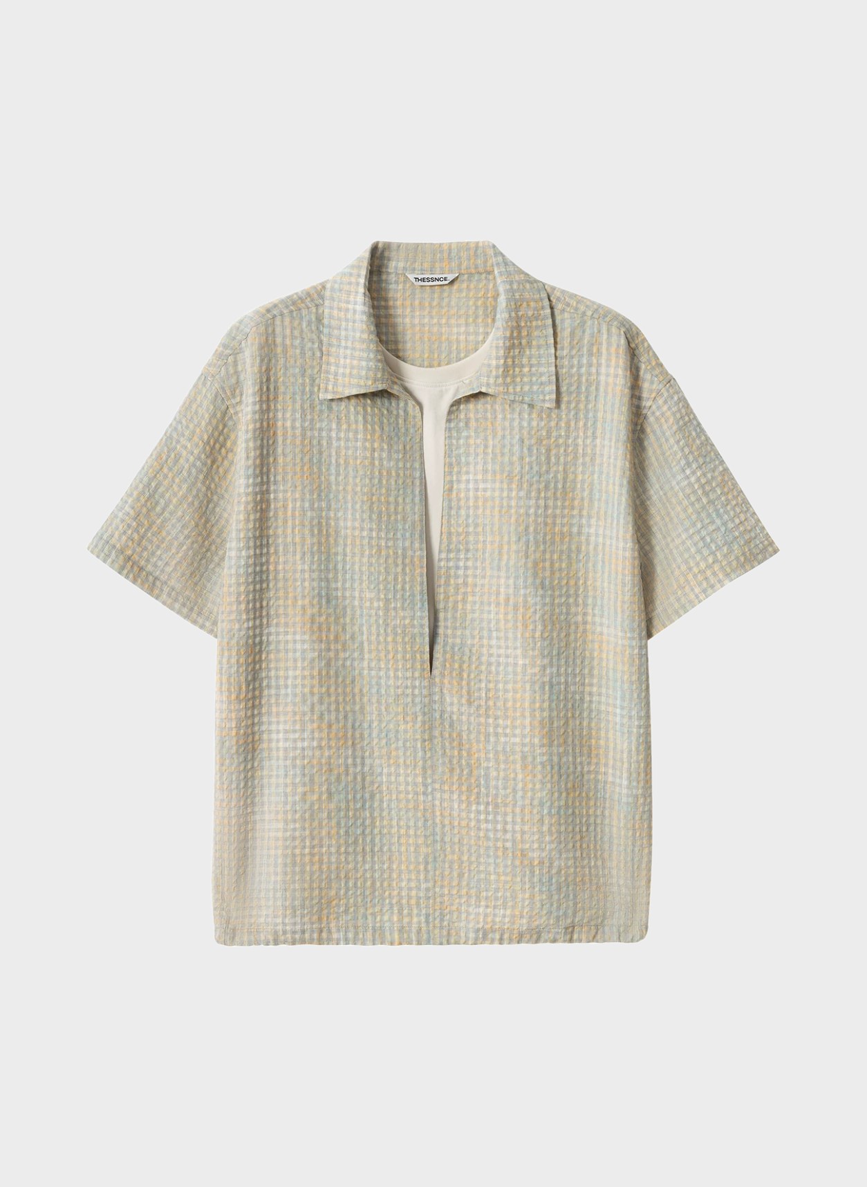 Shirt in oatmeal, flat product view