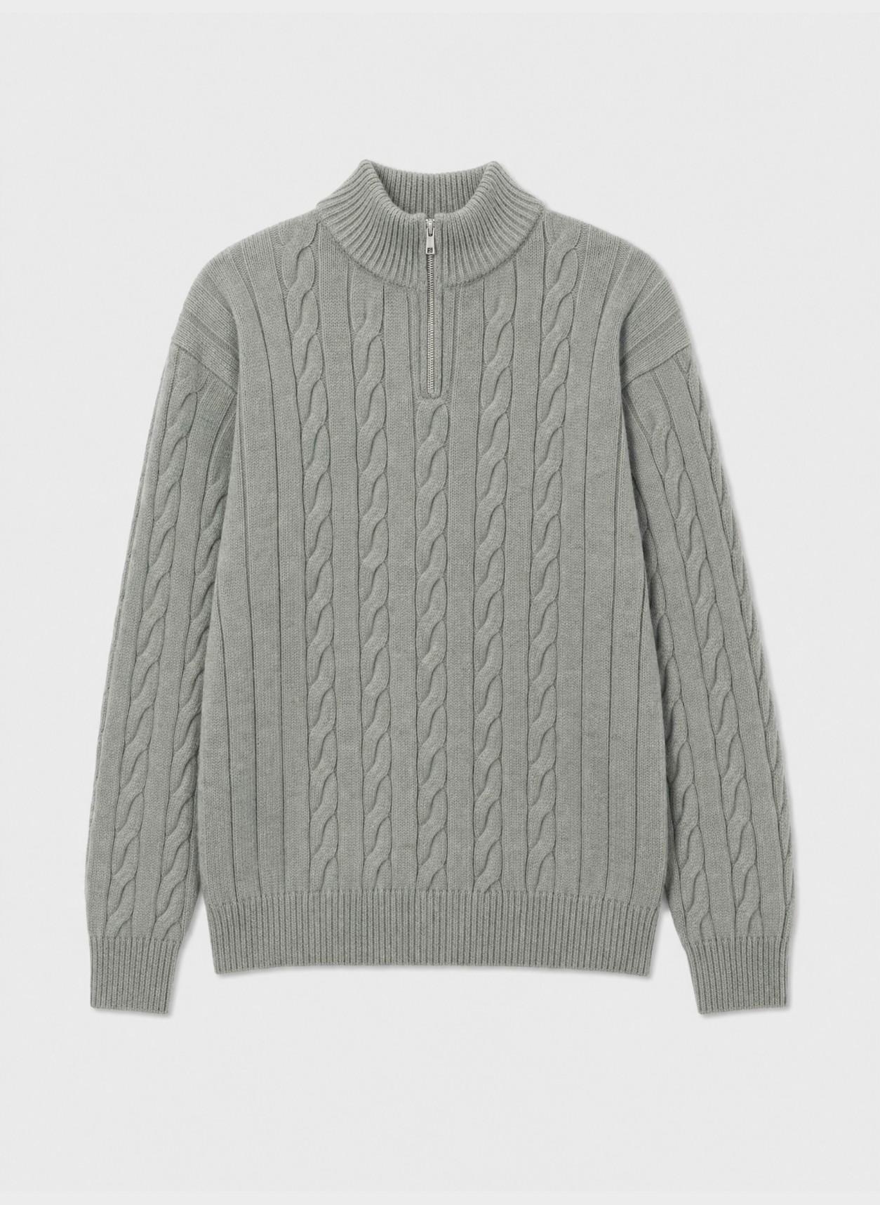 Garment in heather grey, flat product view