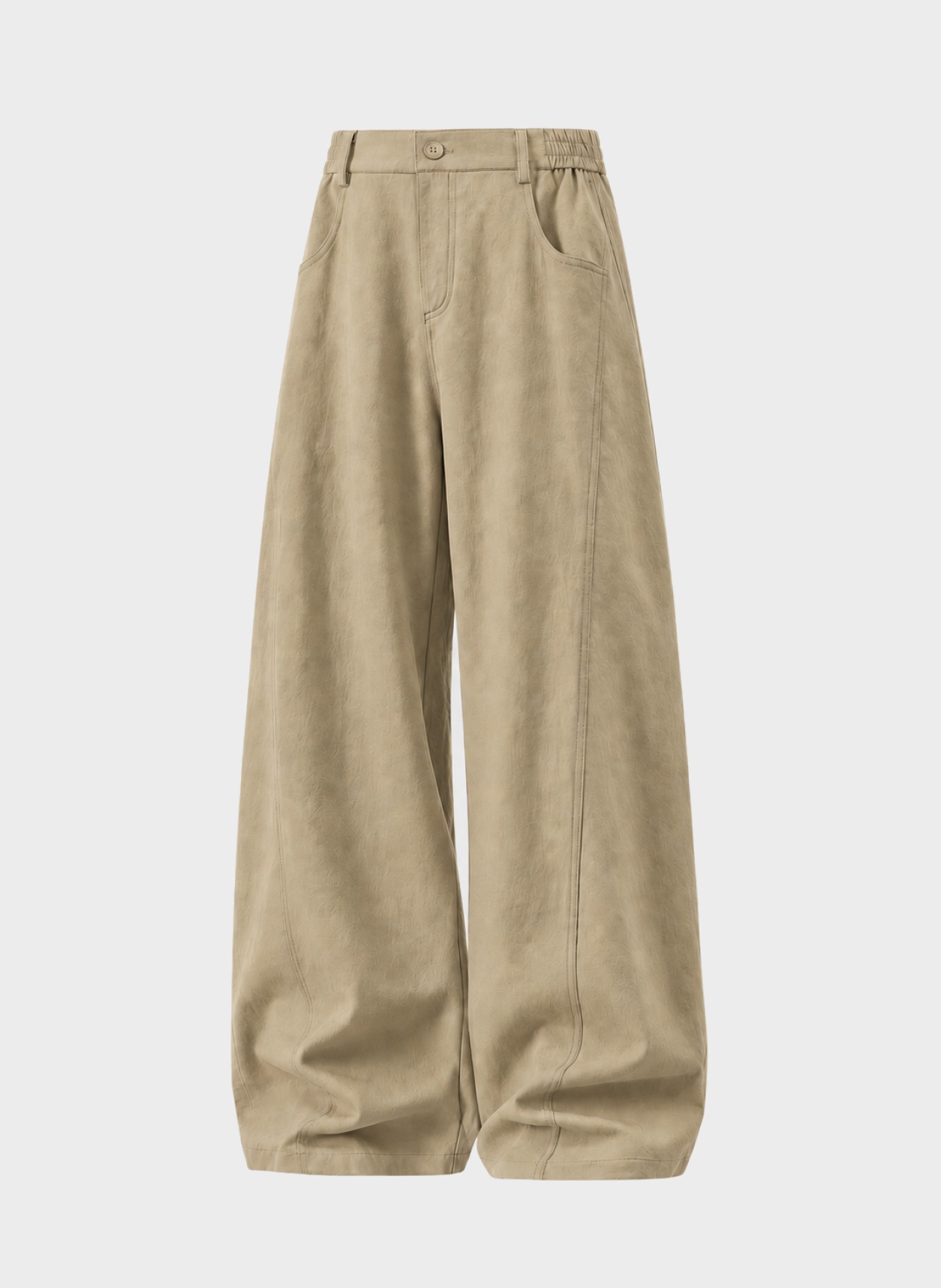 Straight-Leg Polyester Trousers in khaki, flat product view