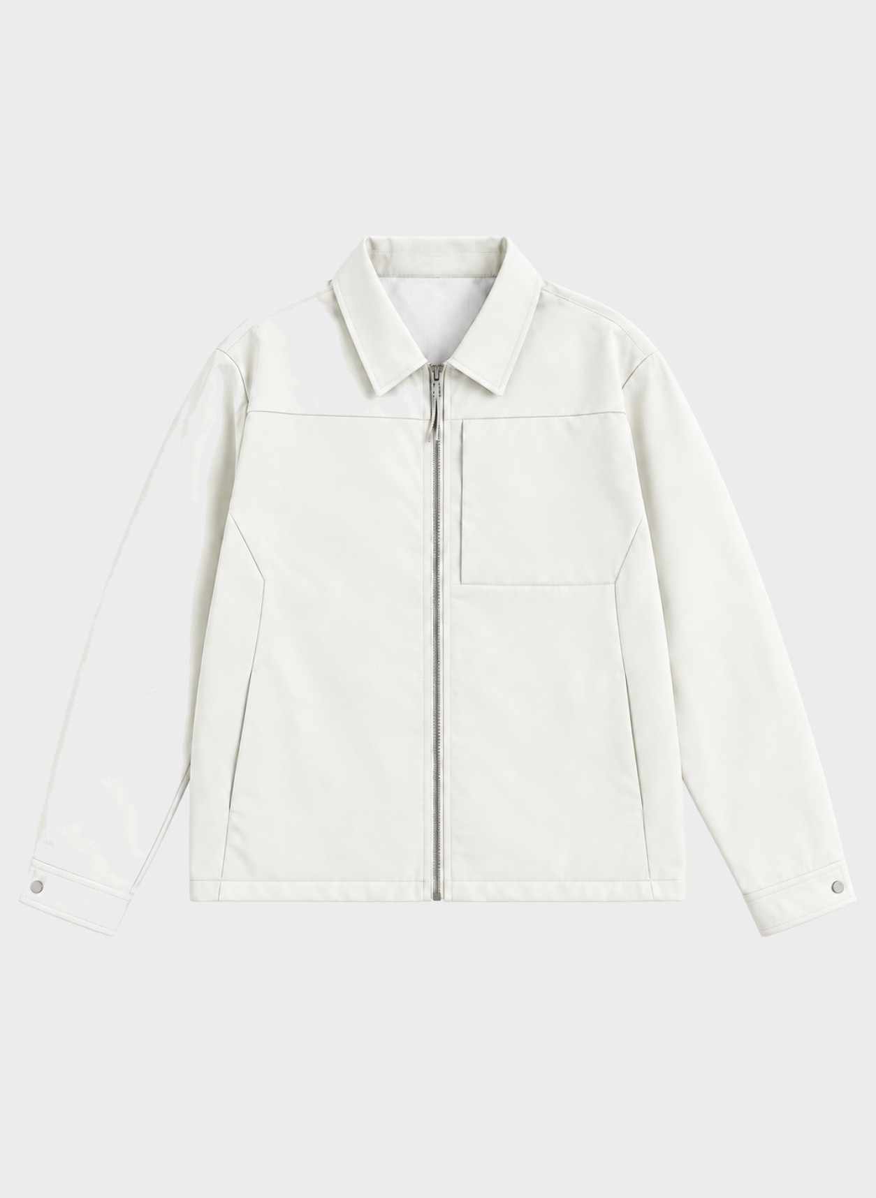 Cropped Boxy Collar Jacket in off-white, flat product view
