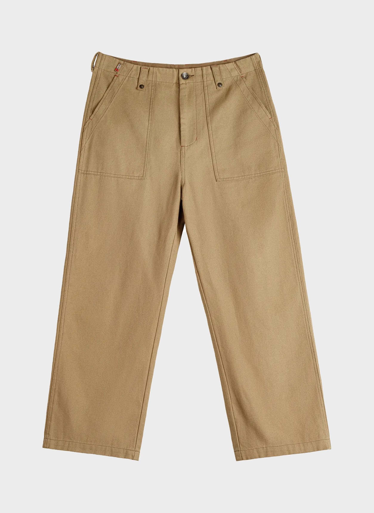 Trousers in khaki, flat product view