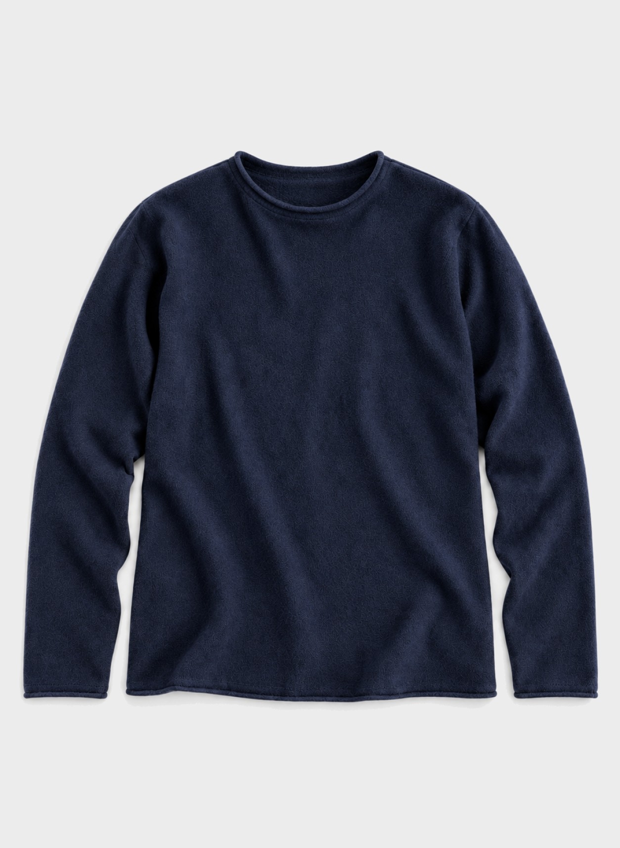 Wool Roll-Neck Sweater in navy, flat product view