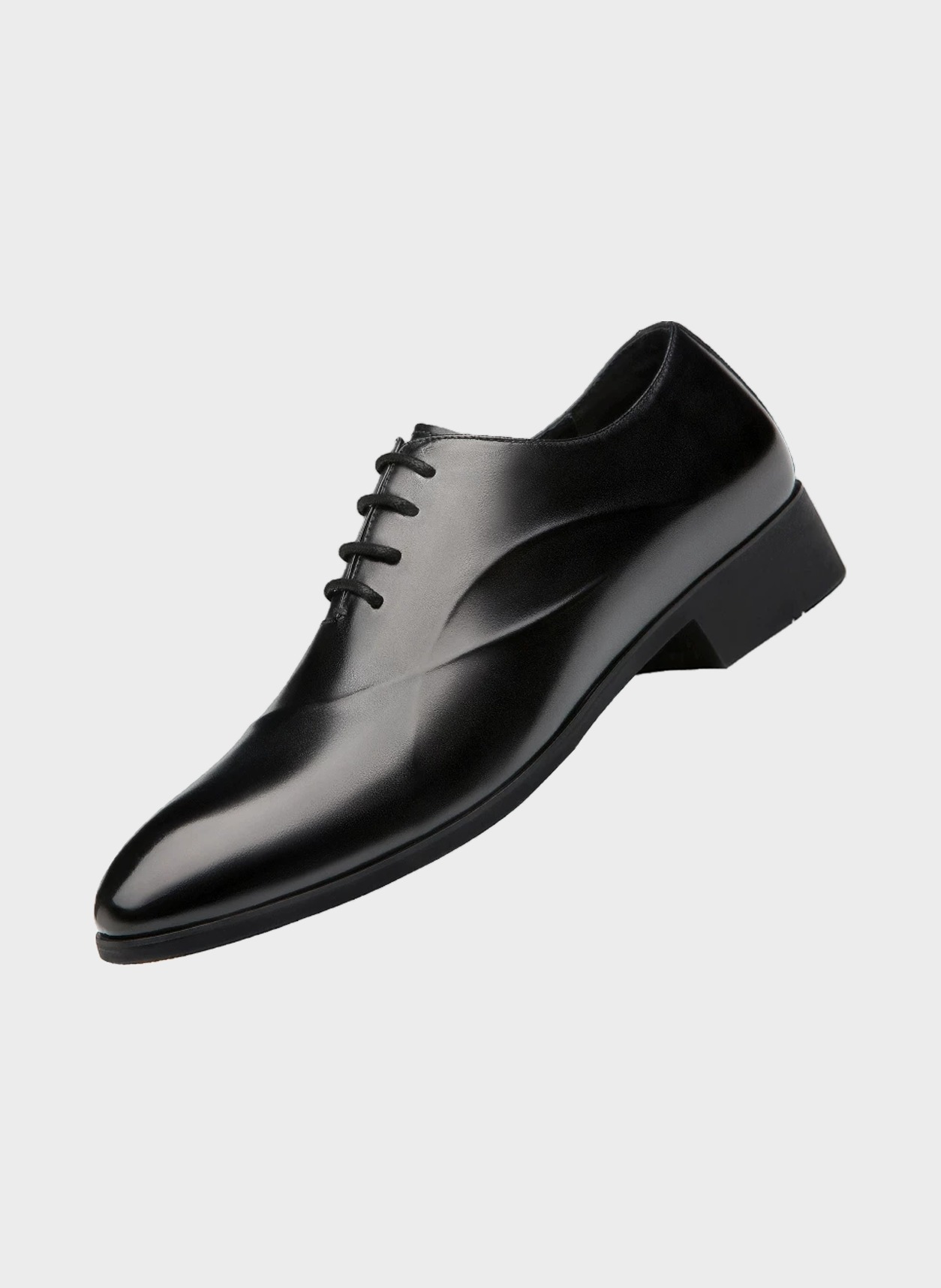 Hidden Lift Leather Derby in black, product view