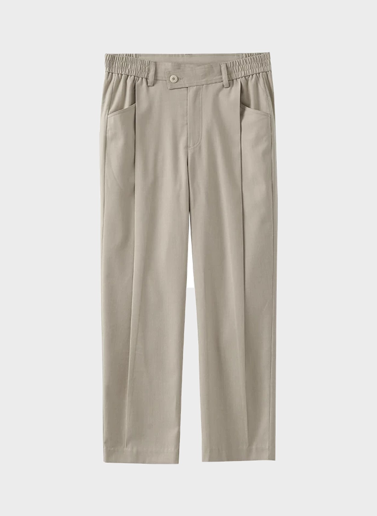 Tapered Cropped Trousers in yellow, flat product view