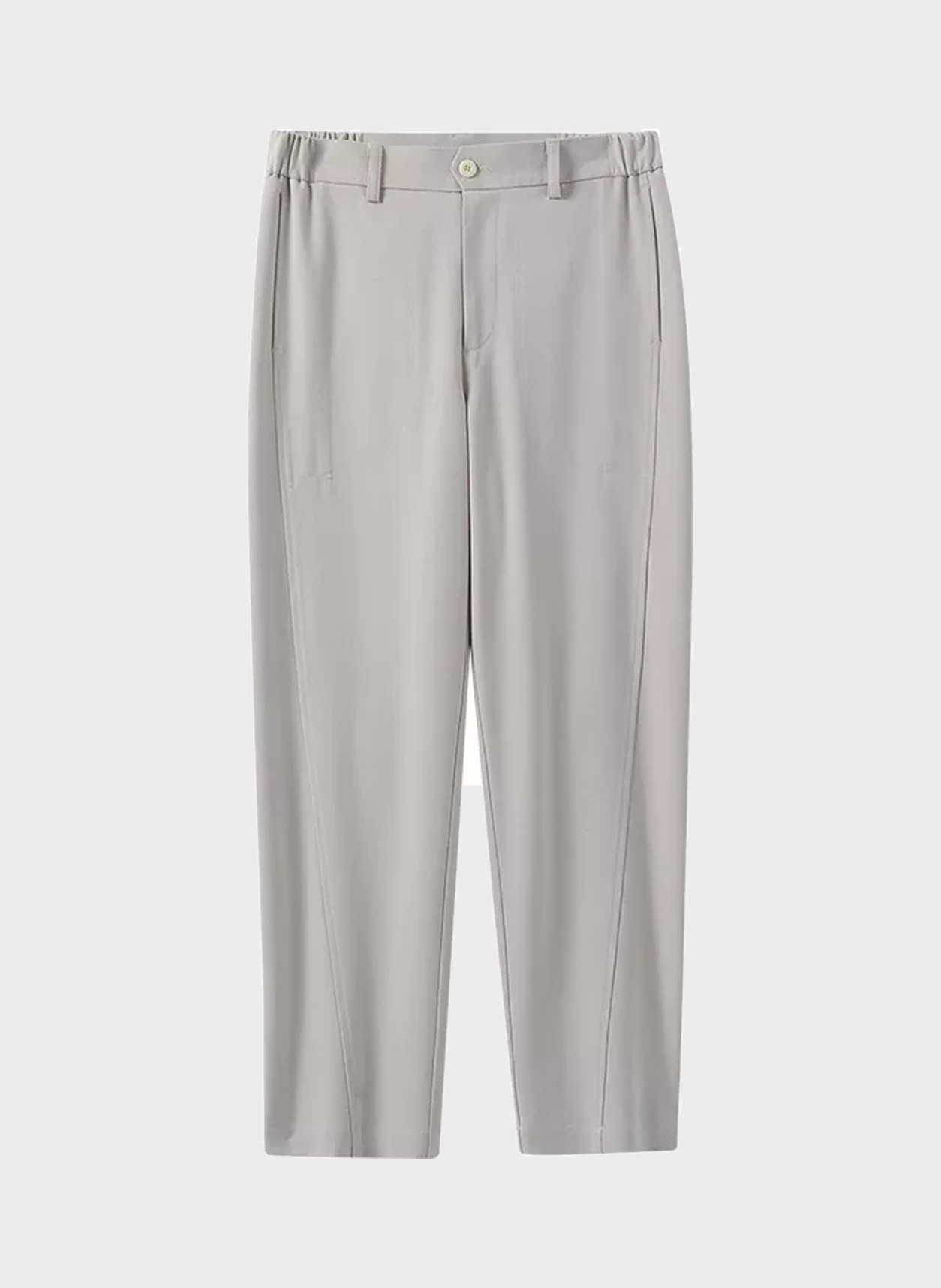 Panelled Straight-Leg Trousers in off-white, flat product view