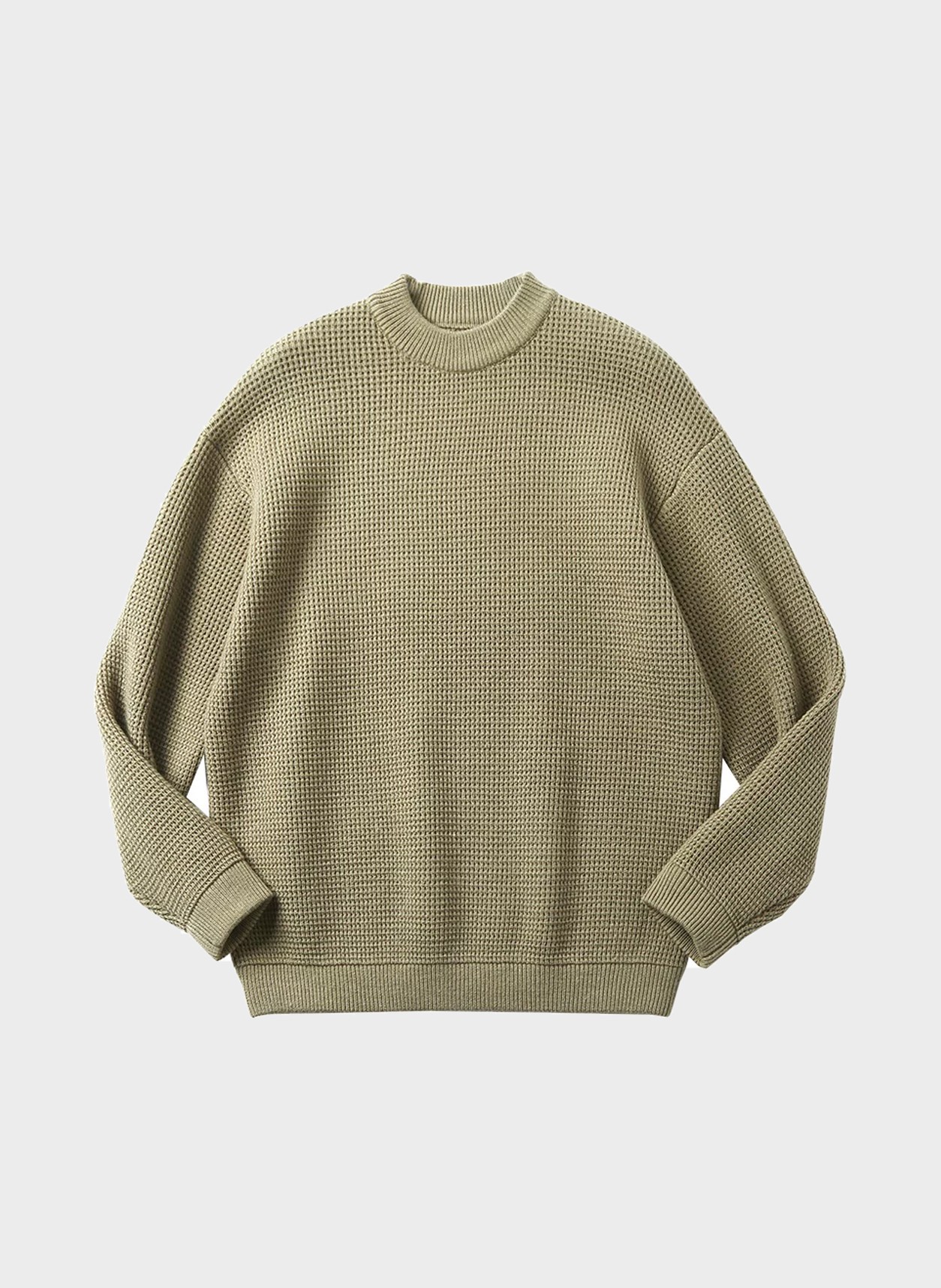 Knit in green, flat product view