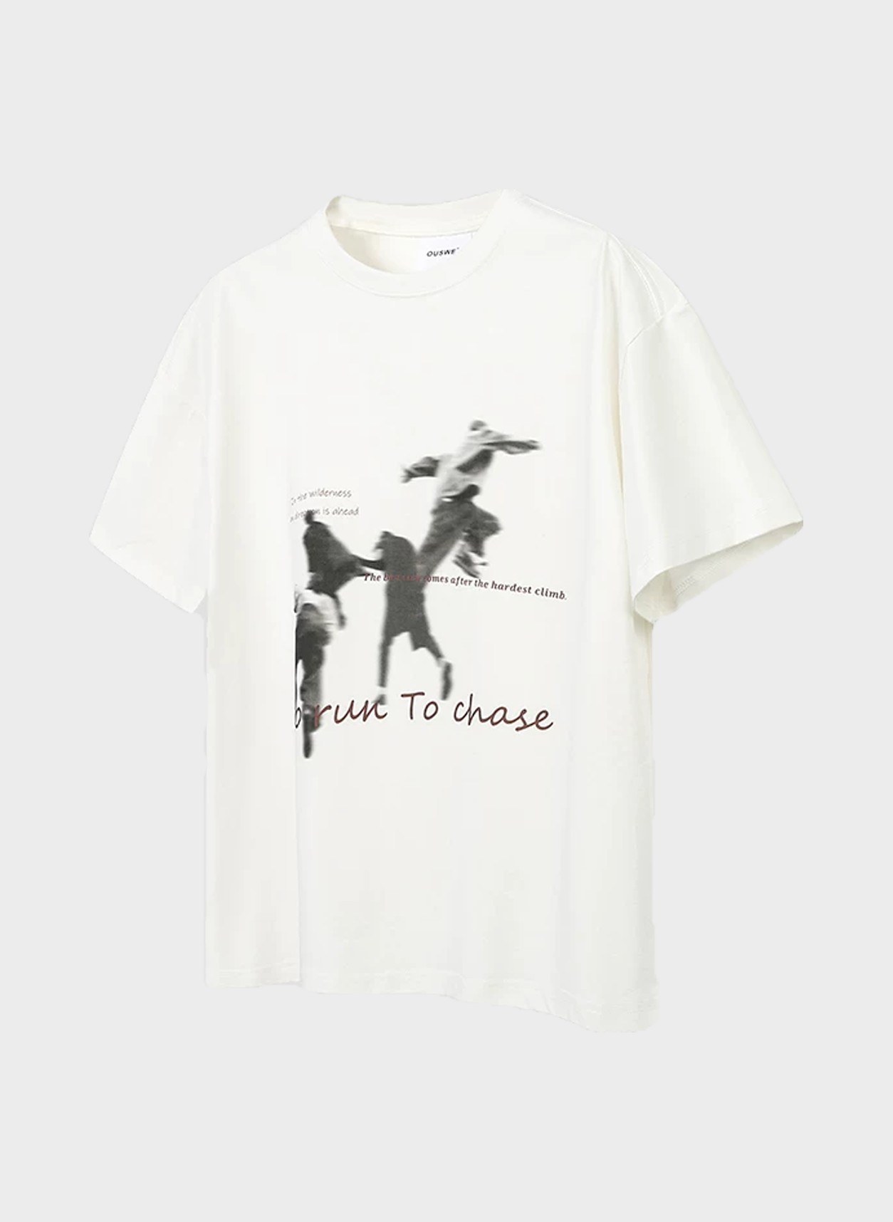 Boxy Silhouette Print Tee in white, flat product view